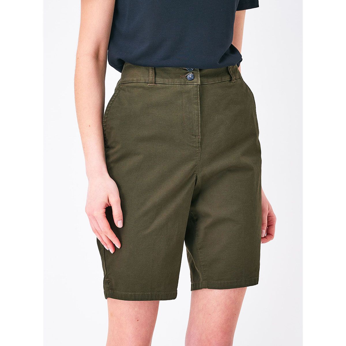 icecoolfashion Femmes Léger Extensibles Turn Up Cuff Jambe Droite Au-Dessus du Genou Short Taille Moyenne